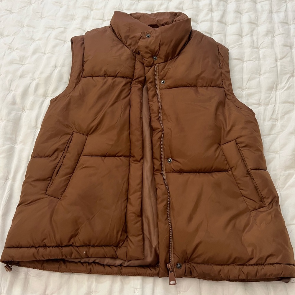 Brown Puffer Vest Sz M